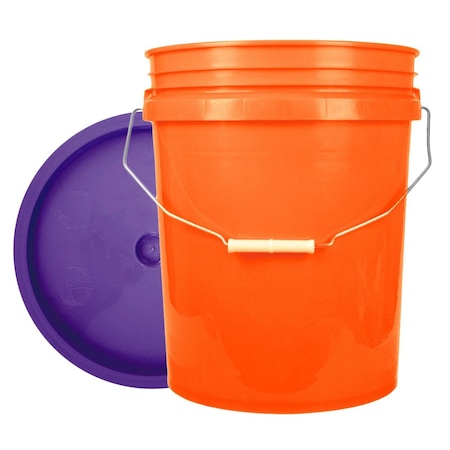World Enterprises Bucket, 12 in H, Orange and Purple 5ORG,345PPL